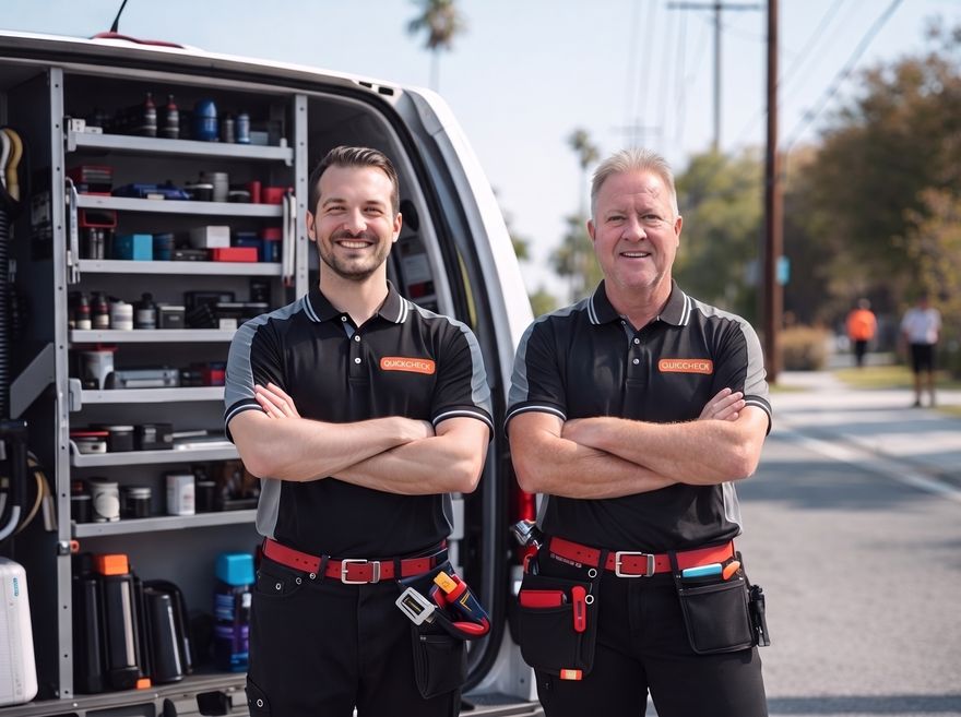 The Quickcheck team with a fully stocked service vehicle in Bundaberg